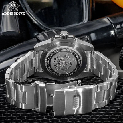 ADDIESDIVE 41mm Mens Dive Watch 200M Water Resistant Vintage Super Luminous Ceramic Bezel Date Display 316L Steel Quartz Watch