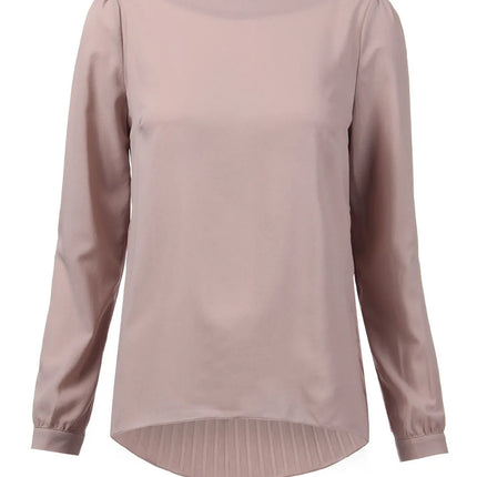Women Sexy Casual Loose Chiffon Blouse Long Sleeve Solid Crimp Shirts