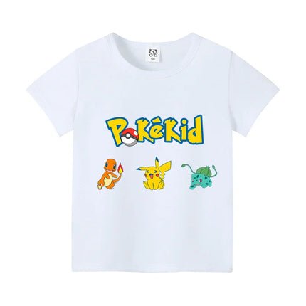T-shirts for Men Women Anime Cartoon Pokemoned Fashion Couple Short Sleeved Shirt Male Female Summer Cotton Top Adults Clothes