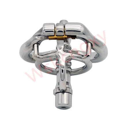 Adult Male Chastity Cage Lock with Removable Urethral Catheter Penis Cage Cock Ring Slave Restraint Sex Toy for Men