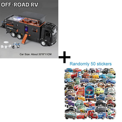 1:18 Off-road RV Diecast Models Alloy Toys Cars Folding Rearview Mirror Doors Opened  with Sound Light Vehices Birthday Surprise