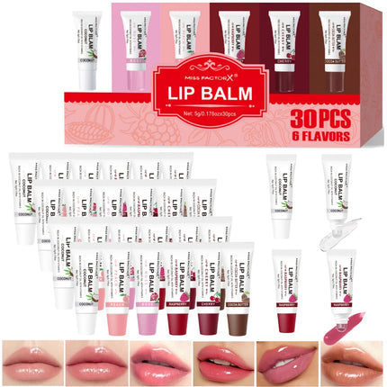 30pcs Lip Balm Set Hydrating and Moisturizing Natural Gloss and Moisturizing Dry Lips Suit Great Gift for Women on Valentine's D