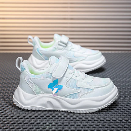 Childrens Sports Shoes Spring Fashion Butterfly Girls Leather Pink Breathable Antislip Light Casual Flat Kids Running Shoes