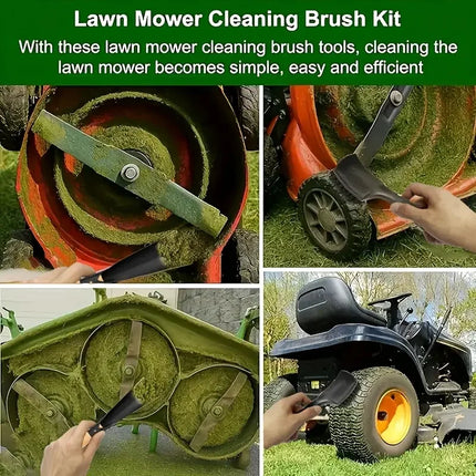 2-Pack Lawn Mower Cleaning Kit | Efficient Scraper & Brush Upgraded Metal Structure, Ergonomic for Professional Lawn Maintenance