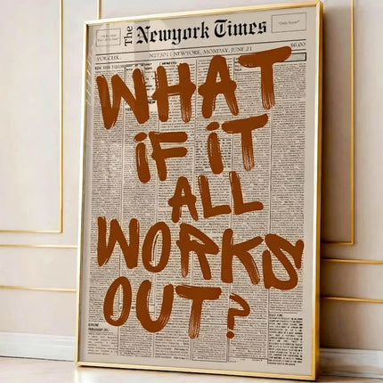 Retro-style "If All Goes Well" Newspaper Layout Posters, Stylish Wall Decorations Inspirational Posters, "If" Themed Posters