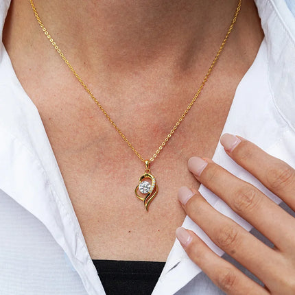 Luxury 100% Real 18k Gold Women's Irregular Clavicle Chain Pendant Moissanite Necklace