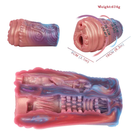 Silicone Monster Male Masturbator Daul Channel Anal Onahole Pussy Realistic Vaginal Textured Channel Stroker AdultSexToy For Man