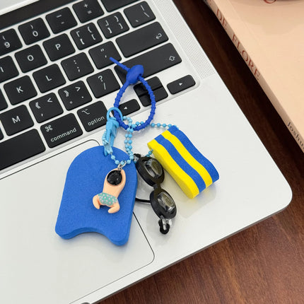 Cute Cartoon Surfing Swimming Girl Boy Pendant Keychain Creativity Bag Charm Backpack Hanging Piece Car Key Chain Chic Gift A712