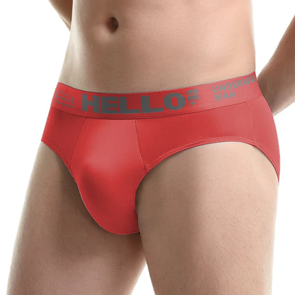 Men's ice silk underpants with printed letters, trendy triangular, plus-size, quick-drying, breathable and sporty underpants
