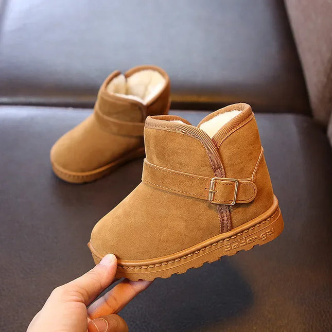 Children Snow Boots Winter Cute Warm Fashion Anti Slip Shoes Kids Boys Girls Leisure Thick Fur Platform Flat Short Boot Sneakers