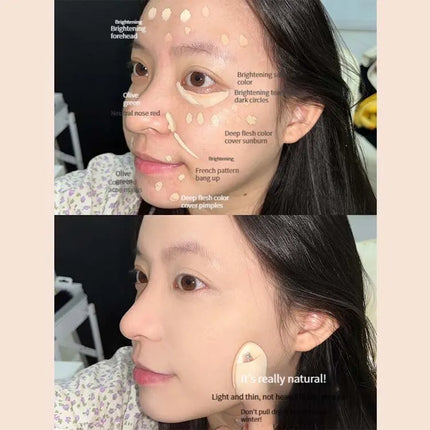 Four-color Concealer Facial Concealer Spots Tear Grooves Law Lines Dark Circles Brighten And Even Skin Tone