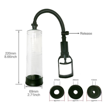 Penis Extender Enlarger Manual Vacuum Pump With Pressure Gauge  Cock Exercises Training Device Stronger Bigger Ejaculation 18+