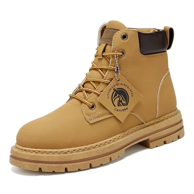 Men's Leather Ankle Boots - Classic Motorcycle Boots / Bottes en Cuir pour Hommes - Bottes Classiques de Moto