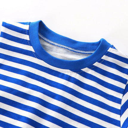 100% Cotton Fashion Baby Tshirt Summer Children's Boys Short-sleeved Stripe T-shirt Kids Boy Girl Top Clothes