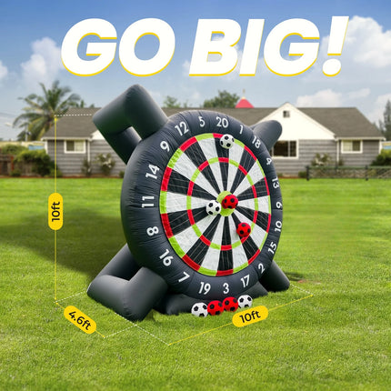 Outdoor Inflatable Games Inflatable Soccer Dart Board Football Dart Target with Balls, Large Backyard Party Sports Game for Family Events