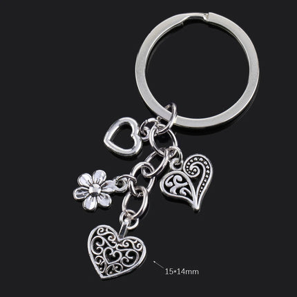 Fashion Animal Women Keychain Car Moon Cat Dog Love Heart Key Chain Friends Gift Jewelry Bag Pendant Wing Evil Eye Angel Turtles
