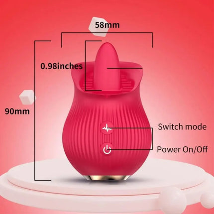 1pc Rose Vibrator Toy Female, Rose Sex Toys for Women, Blowjob Tongue Clitoral Stimulator Toys with 12 Modes for Women Masturbation, Clitoral Stimulator for Women Pleasure, Adult Sex Toys