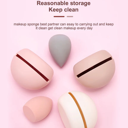 1Pcs Makeup Sponge Holder Eco-Friendly Silicone Multi-hole Beauty Egg Storage Case Travel Protable Cosmetic Puff Holder Box