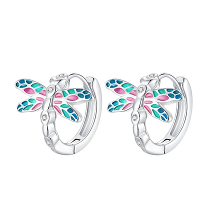 Original Earrings 925 Silver Fruit Series Cherry Strawberry Hoop Earrings Ear Studs Zircon Making Jewelry for Women Girl Party
