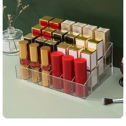 24 Grid Lipstick Holder Acrylic Cosmetics Storage Box Can Store And Sort Lipstick Nail Polish And Jewelry Display Rack