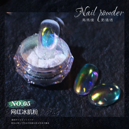 Aurora Mirror Glitter Nail Art Powder Ice Chameleon Rubbing Pigment Dust Sparkly Charm Nails Design Accessory DIY Decorations