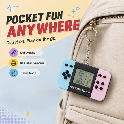1pc Classic Tetri Handheld Game Console Keychain Retro Portable Nostalgic Puzzle Toy for Men And Women mini keychain pendant Toy