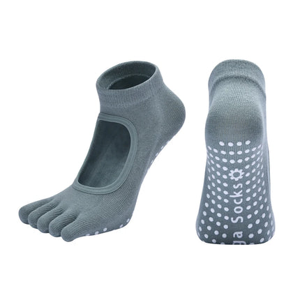 Women Five Toes Backless Yoga Socks Cotton Anti-Slip Indoor Fitness   Pilates Socks Ladies Ballet Dance Sports Socks Slipper