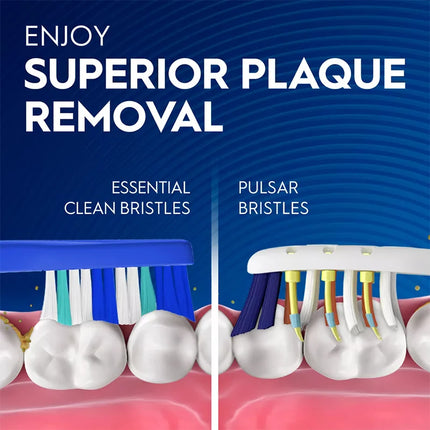 Oral-B Pulsar 3D White Electric Toothbrush 2Pcs/Pack Vibrating Bristles Built-in Power for Deep Clean (Colors Random)