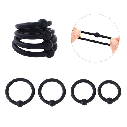 [YH][Y]4Pcs Silicone Cock Ring Erection Ring Male Delay Ejaculation Penis Ring Sex Toy