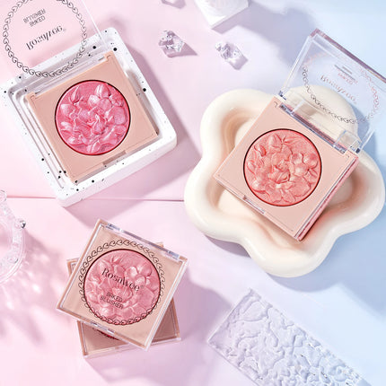 Pearlescent Shimmer Blush Powder, Single-color Blush, Fine Powder, Improves Skin Tone, Blush Without Flying Powder