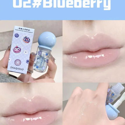 Shaoinuo Fruit-Flavored Lip Oil - Christmas Gift, Moisturizing and Nourishing, Long-Lasting, Non-Sticky and Glossy, Plumps Lips, Lip Balm Specifically for Students, Everyday Nude Makeup, Holiday Gift