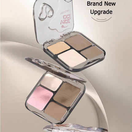 VEECCI 4 Color Contour Palette Powder Matte Shimmer Bronzer Highlighter Brighten  Nude Tones Longlasting Facial  Makeup