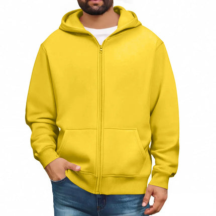 Men'S Hooded Sweatshirt Solid Color Simple Jacket Hood Design Top Kangaroo Pockets Daily Wear All Seasons Basic Jacket Daily
