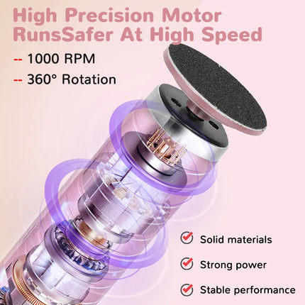 Electric Foot Callus Remover 6 Speed Adjustable Foot File Nail Grinder, Professional Pedicure Tool for Dead Skin 2 in 1 | Gifts