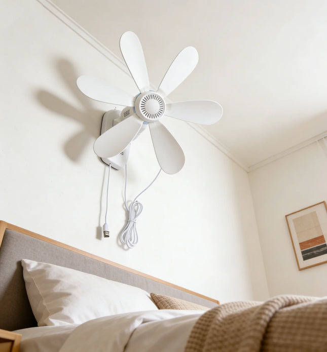 16.5-Inch Wall Mount Fan with Remote and Timer Small 5V USB Fan with Powerful 4 Speeds Quiet Corner Fans for Bedroom Kitchens