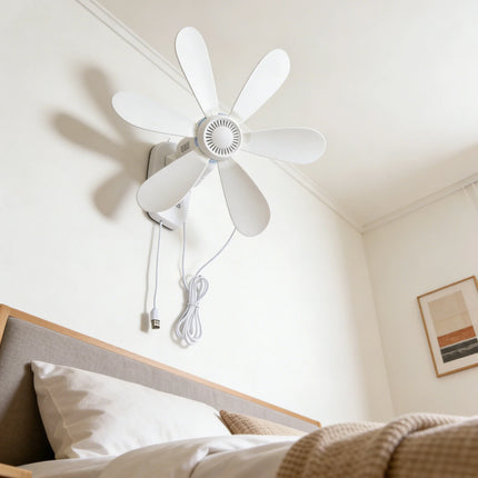 16.5-Inch Wall Mount Fan with Remote and Timer Small 5V USB Fan with Powerful 4 Speeds Quiet Corner Fans for Bedroom Kitchens