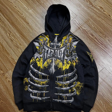 Explosions Y2K Hooded sweater Men American Retro Hip-Hop Street Graffiti Unisex Zipper Hoodie Fashion Printed Pattern Sweatshirt
