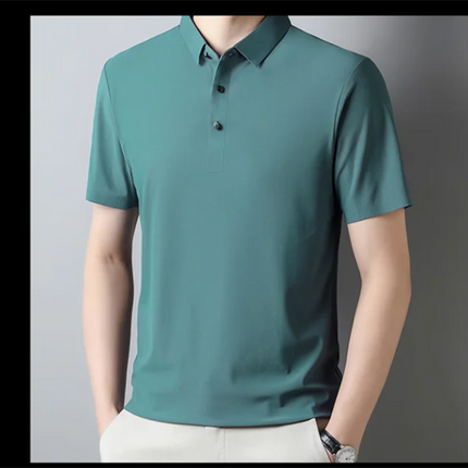 Summer New Men's Short Sleeve Ice Silk POLO Shirt Fashion Simple Men's Business Casual Pullover Large Size 5XL
