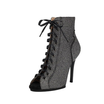 2023 New Fashion Women Heels  Lace-up Boot Stilettos Jazz Dance Lady Shoes For Latin Dancing Outdoor Sexy Stilettos Plus Size