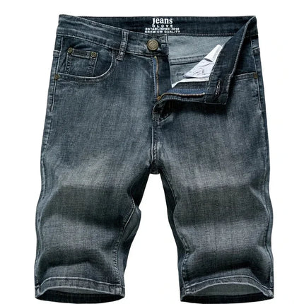 2025 Summer New Men's Denim Shorts Classic Black Blue Thin Section Fashion Slim Business Casual Jeans Shorts Male Brand