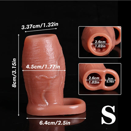 Thicken Cock Sleeve Lock Sperm Penis Ring Adult Men Sex Toy Enlarged and Soft Silicone Dick Sleeve Enlargement Sexy Toy Male 18+