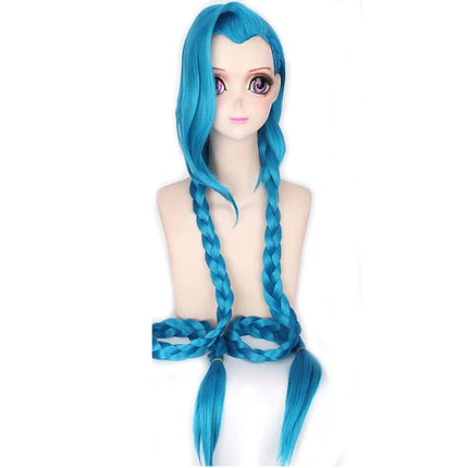 Synthetic Hair Jinx Cosplay Lol  Long Blue Halloween  Anime Costume Wig