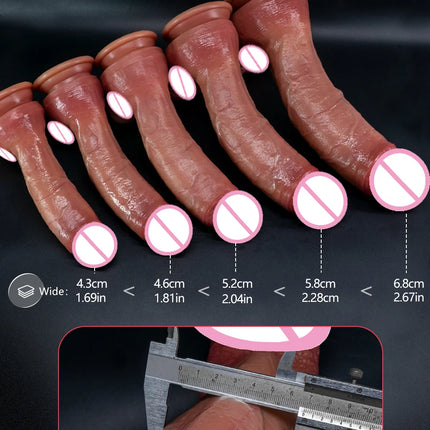Oversized Soft Realistic Thick Dildo Gay Sex Toy for Women Suction Cup Big Dick Anal Plug Vaginal Masturbators Silicone Penis