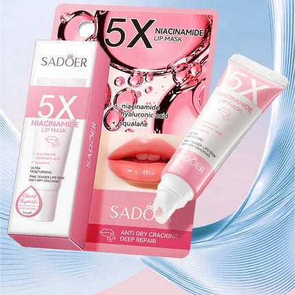 SADOER 5x Niacinamide Lip Care Tint Moisturizing Lip Balm & Anti-Chap Lip Mask Ceramide Lip Balm Vitamin C Lipstick Cute Makeup