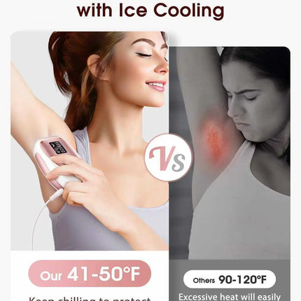 IPL Hair Removal Device 999990 Flashes Ice Cooling Painless Hair Remover 5 Energy Levels Laser Hair Removal for Face Whole Body
