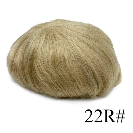 0.02-0.04mm Super Thin Skin Men's Toupee Natural Indian Human Hair Male Wig Prosthesis Hair System For Men Free Shipping