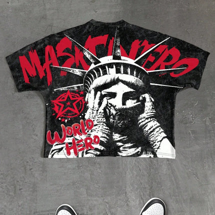 The new men's T-shirt for the summer of 2025 features a casual fashionable comfortable soft and breathable 3D letter print