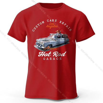 Custom Car Club Patch Printed Unisex Men Women T-Shirt Tees Tops 100% Cotton Embossed Logo Graphic Gearhead Outfit
