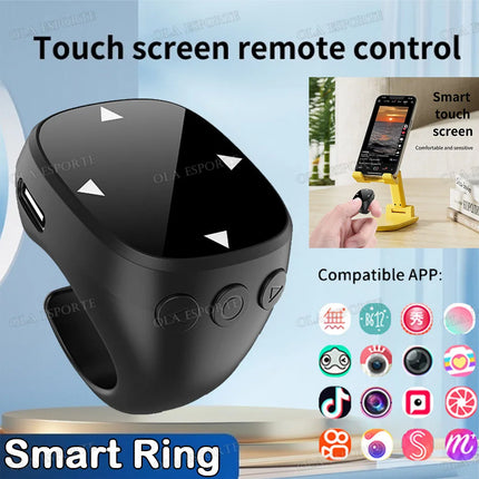 New Smart Fingertip Ring Remote Control Wireless Bluetooth Mobile Selfie Mice Selfie Video Automatic Page Turner Browsing 2025