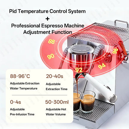 CAFOVO E120 9Bar Espresso Machine 3 Boiler ULKA 2 Pump OPV System with OLED Display for Cafe Barista Coffee Maker 220V